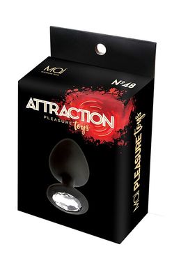 Анальна пробка з кристалом MAI Attraction Toys №48 Black (мята упаковка) SO4631-R фото