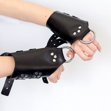 Манжети для підвісу за руки Kinky Hand Cuffs For Suspension з натуральної шкіри, колір чорний SO5183 фото