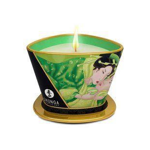 Масажна свічка Shunga Massage Candle &ndash; Exotic Green Tea (170 мл) з афродизіаками SO2515 фото
