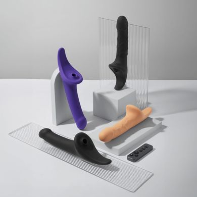 Вібронасадка для страпону з вакуумною стимуляцією Strap-On-Me Multi Orgasm Dildo M Purple SX4033 фото