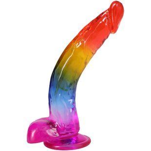 Фалоімітатор Doc Johnson Crystal Jellies - 9.5 Inch Dildo - Rainbow SX4433 фото