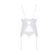Корсет із пажами, трусики з ажурним декором та відкритим кроком Passion URSULA CORSET S/M, white SO5839 фото 4