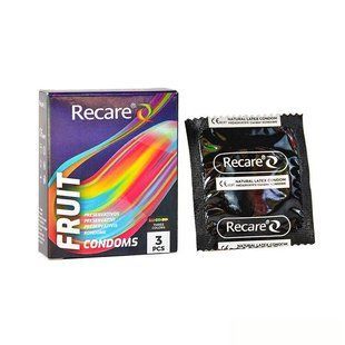 Презервативи Holographic Recare Fruit Flavour Condoms 3 шт, аромати: м'ята, банан, полуниця SX3333 фото