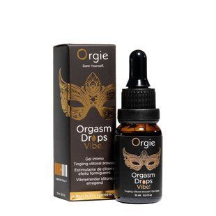 Збуджувальні краплі для клітора Orgie Orgasm Drops Vibe!, 15 мл, тепло-холод, ефект вібрації SX1532 фото