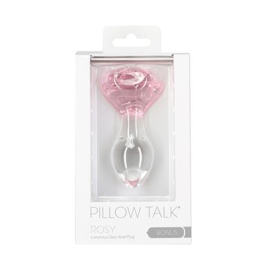 Скляна анальна пробка Pillow Talk – Rosy- Luxurious Glass Anal Plug SO6834 фото