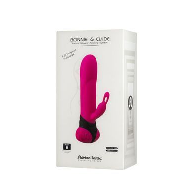 Вібратор з обертанням стовбура Adrien Lastic Bonnie & Clyde з пультом LRS, з петелькою для пальчика AD107530 фото