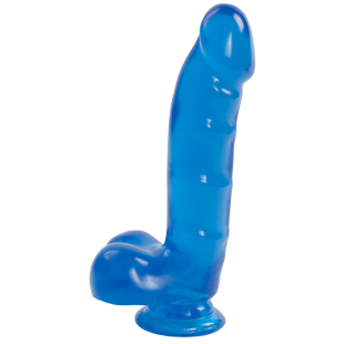 Фалоімітатор Doc Johnson Jelly Jewels Cock & Balls Blue, діаметр 3,6 см, антибактеріальний ПВХ SO2008 фото