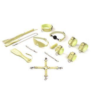 БДСМ-набір для початківців Liebe Seele Macaron 9pcs Bondage Kit-Melon, 9 предметів, мініванд SO9512 фото