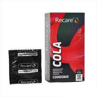 Презервативи Holographic Recare Cola Dotted&Ribbed Condoms 12шт, з пухирцями і ребрами, аромат: Кола SX3335 фото
