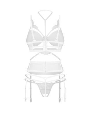 Комплект Obsessive Premisis White 3-pcs crotchless set S/M SX3118 фото