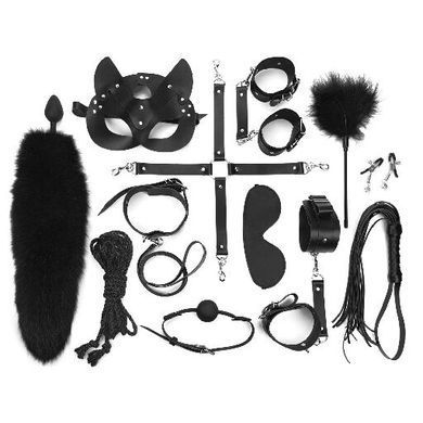 Набір BDSM Art Of Sex &ndash; Maxi BDSM Set Leather, 13 предметів, чорний, натуральна шкіра SO7139 фото