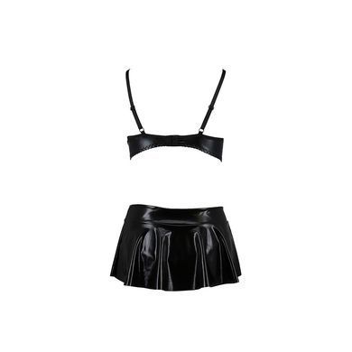Комплект білизни під латекс Passion DEBY SET S/M, black, ліф, мініспідничка, стрінги PS25702 фото
