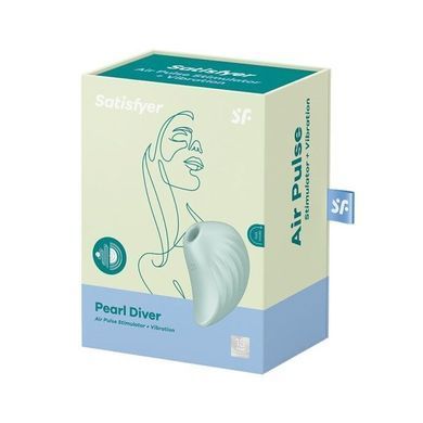 Вакуумний кліторальний стимулятор із вібрацією Satisfyer Pearl Diver Mint SO6077 фото
