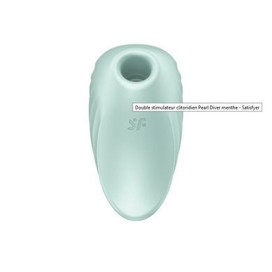 Вакуумний кліторальний стимулятор із вібрацією Satisfyer Pearl Diver Mint SO6077 фото