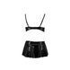 Комплект білизни під латекс Passion DEBY SET S/M, black, ліф, мініспідничка, стрінги PS25702 фото 4
