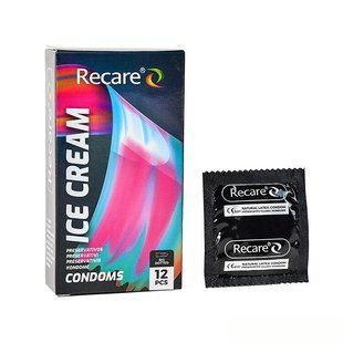 Презервативи Holographic Recare Ice Cream Big Dotted Condoms 12 шт, з пухирцями, аромат: морозиво SX3338 фото