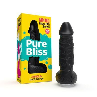 Мило у формі пеніса Pure Bliss BIG Black, крафтове мило-член, натуральне SO6362 фото