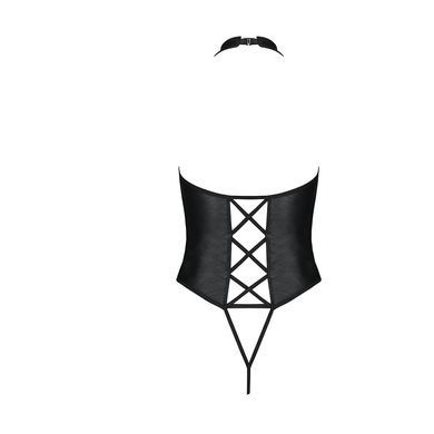 Боді з еко-шкіри з імітацією шнурівки та відкритим доступом Passion NANCY BODY L/XL, black SO5370 фото Боді з еко-шкіри з імітацією шнурівки та відкритим доступом Passion NANCY BODY L/XL, black SO5370 фото