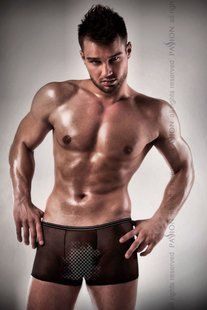 Прозорі чоловічі шортики Passion 025 SHORT black S/M PSM0252 фото