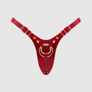 Трусики для страпона Strap-On-Me Leatherette Harness Fabulous - One Size - Red Glossy SX2853 фото