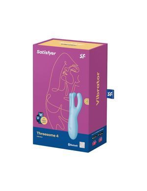 Кліторальний смарт-вібратор Satisfyer Threesome 4 Blue з трьома пальчиками SO6081 фото