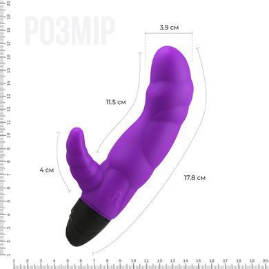 Вібратор рельєфний Adrien Lastic Typhoon Purple зі стимуляцією точки G, два мотора AD10803 фото