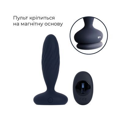 Анальна смарт-вібропробка з пульсацією Svakom Jordan Navy Blue, пульт ДК SX0727 фото
