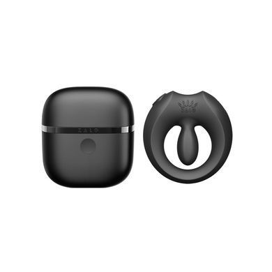 Ерекційне смарт-віброкільце Zalo Apis Obsidian Black, до 4 годин роботи, зарядний кейс SX2691 фото