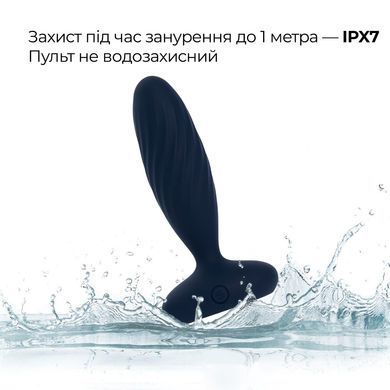 Анальна смарт-вібропробка з пульсацією Svakom Jordan Navy Blue, пульт ДК SX0727 фото