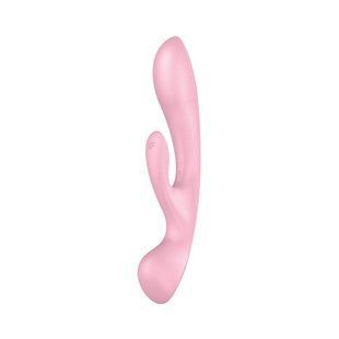 Двосторонній вібратор-кролик Satisfyer Triple Oh Pink, 3 мотори, руків&rsquo;я-масажер SO7780 фото