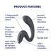 Вагінально-кліторальний вібратор Satisfyer G for Goddess 3 Dark Grey, 2 мотори SX3832 фото 5
