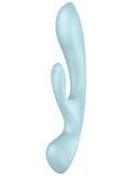 Двосторонній вібратор-кролик Satisfyer Triple Oh Light Blue, 3 мотори, руків&rsquo;я-масажер SO7781 фото