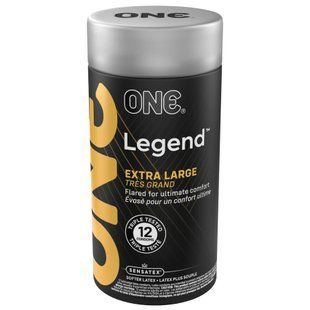 Презервативи ONE Legend XL, 12 шт, збільшений розмір, розширення на кінці, подарункове паковання-тубус SX0795 фото