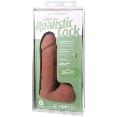 Фалоімітатор Doc Johnson The Realistic Cock ULTRASKYN - 6 Inch with Balls Caramel SX4446 фото