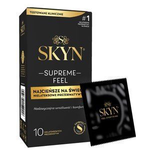 Ультратонкі безлатексні презервативи SKYN Supreme Feel 10 шт, 0,035 мм, природна текстура шкіри SX2398 фото