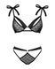 Напівпрозорий еротичний комплект Obsessive Obsessivia 2-pcs set black S/M, бюстгальтер та трусики SO7297 фото 5