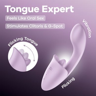 Вагінально-кліторальний вібратор Satisfyer Tongue Expert з язичком SX3851 фото