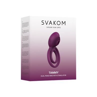 Подвійне ерекційне кільце з вібрацією Svakom Tammy Violet SO4853 фото
