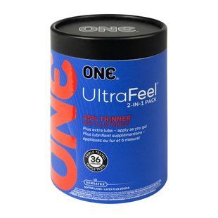 Презервативи ONE Ultra Feel, ультратонкі, з додатковою змазкою, 36 шт, подарункове паковання-тубус SX4000 фото