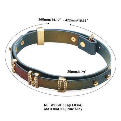 Нашийник LOCKINK Multi-color DIY Alphabet Collar, мультиколір, штучна шкіра, букви зі стразами SX0899 фото