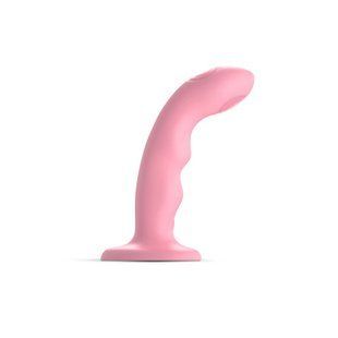 Насадка для страпона з подвійною точковою пульсацією Strap-On-Me TAPPING DILDO WAVE &ndash; CORAL PINK, М SO9622 фото