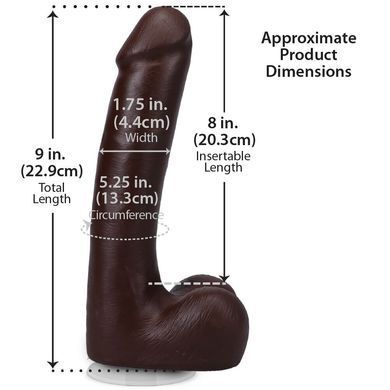 Фалоімітатор Doc Johnson The Realistic Cock ULTRASKYN - 9 Inch with Balls Chocolate SX4453 фото