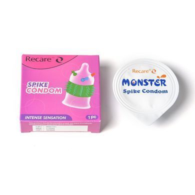 Насадка на член Recare Spike Condom Pink (презерватив з кульками та рядами шипів) SX3352 фото