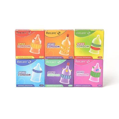Насадка на член Recare Spike Condom Pink (презерватив з кульками та рядами шипів) SX3352 фото
