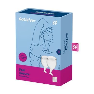 Набір менструальних чаш Satisfyer Feel Secure (transparent), 15мл і 20мл, мішечок для зберігання SO3994 фото