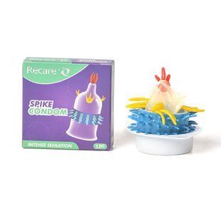 Насадка на член Recare Spike Condom Purple (презерватив з вусиками та рядами шипів) SX3348 фото