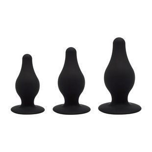 Набір анальних пробок SilexD Silicone Plug Kit двошарові, силікон+Silexpan, діаметр 3,4; 4; 4,5 см SO7027 фото