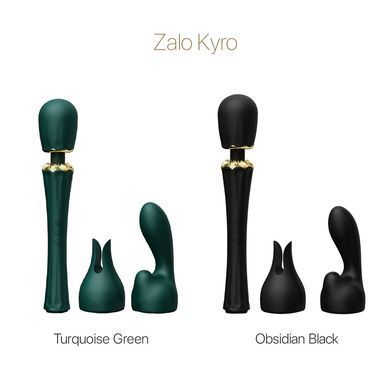 Вібромасажер з насадками Zalo &mdash; Kyro Wand Turquoise Green SO6650 фото