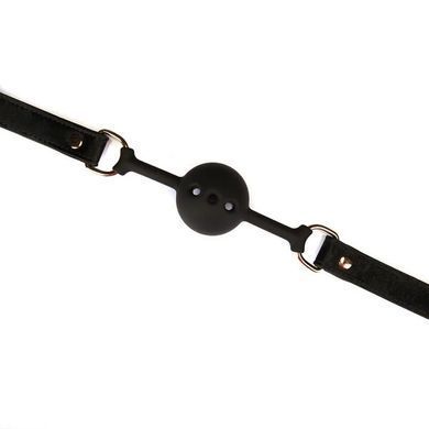 Повітропроникний кляп Liebe Seele Boudoir Amor Ball Gag Black, силіконова кулька, діаметр 4,3 см SX1667 фото