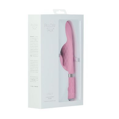 Розкішний кролик з ротацією та вібрацією Pillow Talk Lively Pink, кристал Сваровскі SO6856 фото